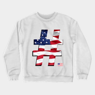 Hashtag Flag - USA - with flag Icon Crewneck Sweatshirt